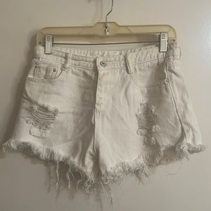 SHEIN white jean shorts. Size M